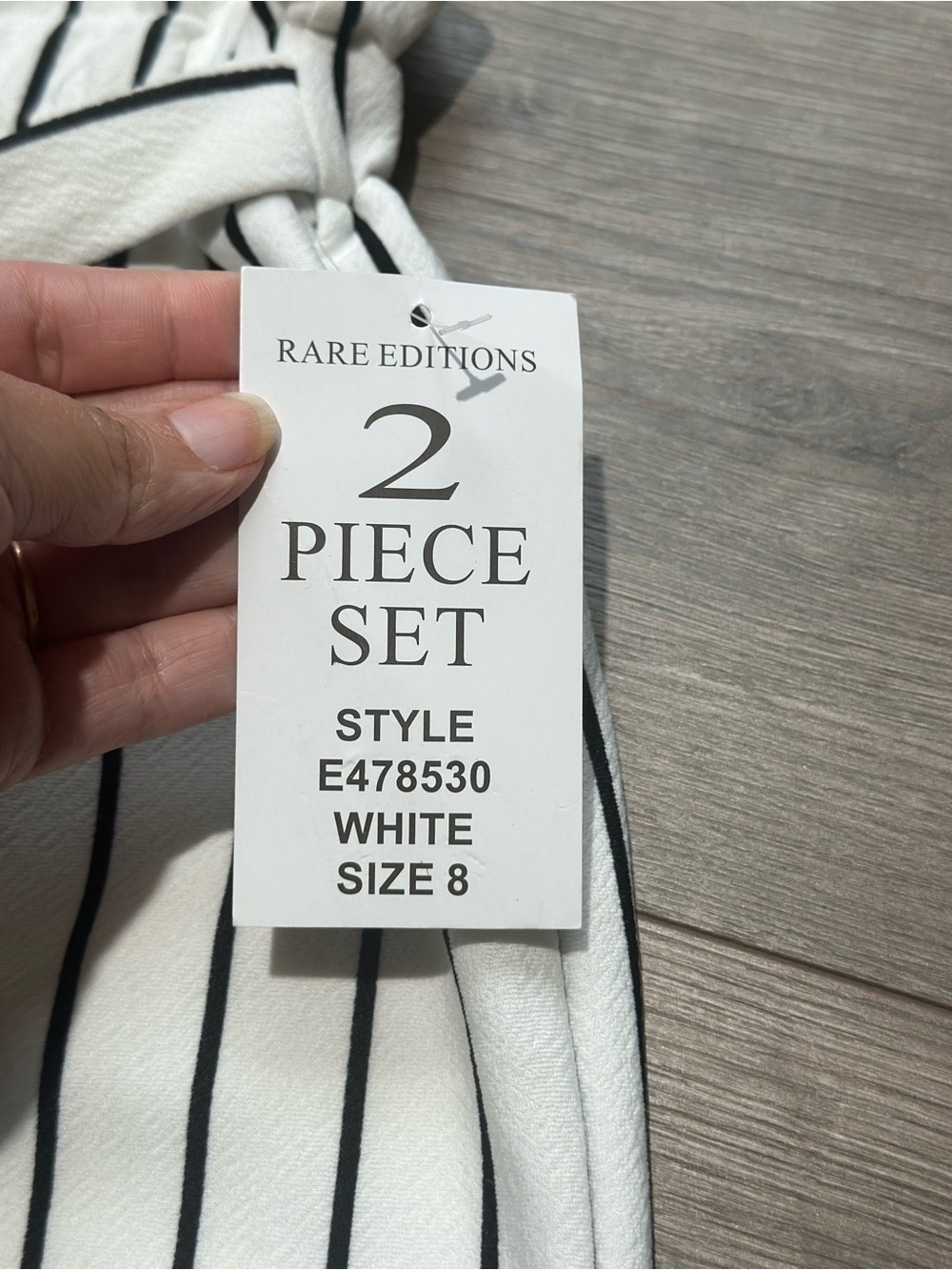Rare Editions White and Black Striped 2-Piece Girls Set - Picture 5 of 16